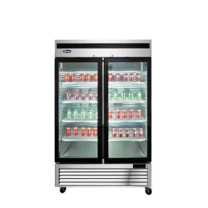 Bottom Mount (2) Glass Door Freezer S/S In/Out