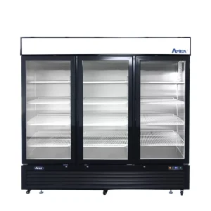 Bottom Mount (3) Glass Door Refrigerator 69.54 cu ft - Black Cabinet