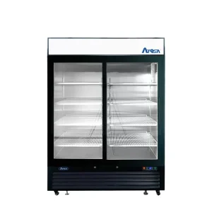 Bottom Mount (2) Glass Sliding Door Refrigerator 44.85 cu ft - Black Cabinet