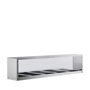 Overshelf/sneezeguard for 5 Wells Steam Table, SS201, 18G