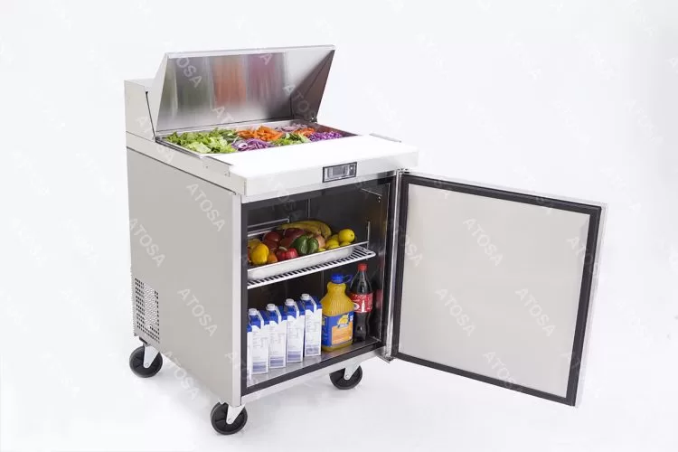 27'' Sandwich Prep. Table with 8 S/S Pans - Image 3