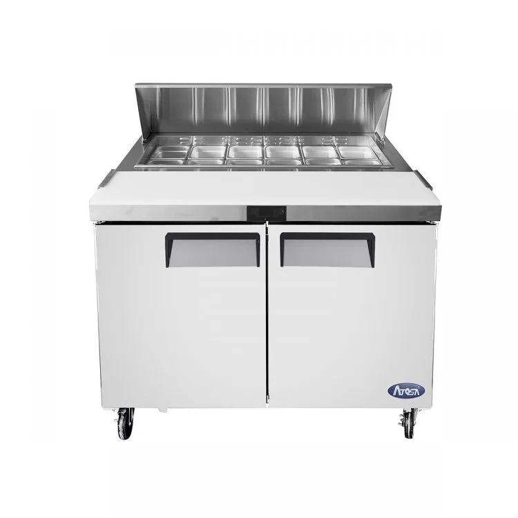 48'' Sandwich Prep. Table with 12 S/S Pans - Image 2