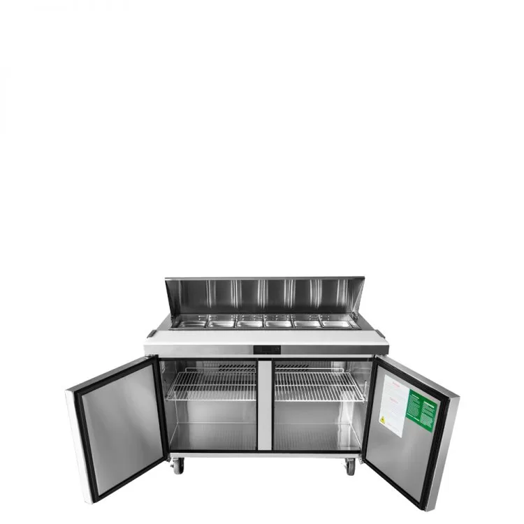 60'' Sandwich Prep. Table with 16 S/S Pans - Image 2