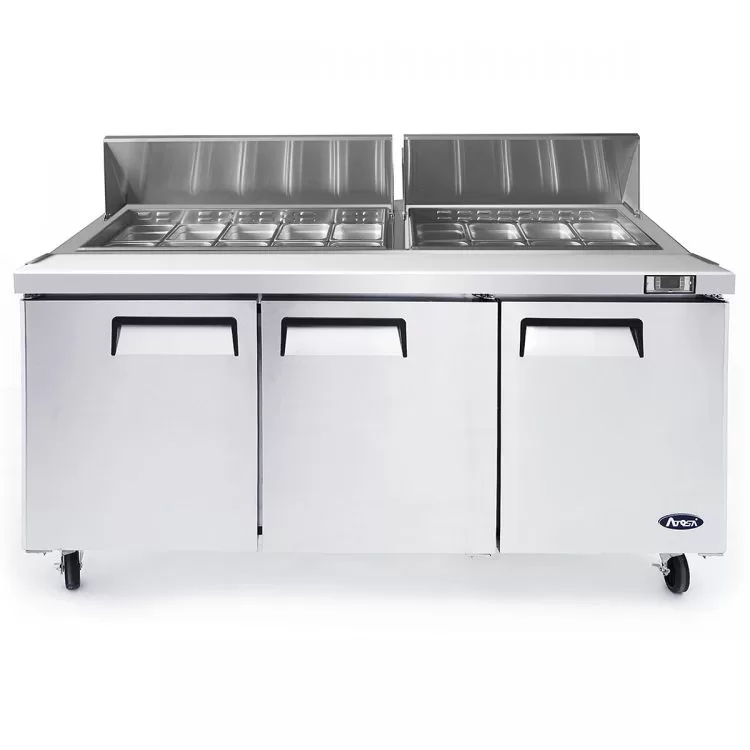 72'' Sandwich Prep. Table with 18 S/S Pans - Image 4