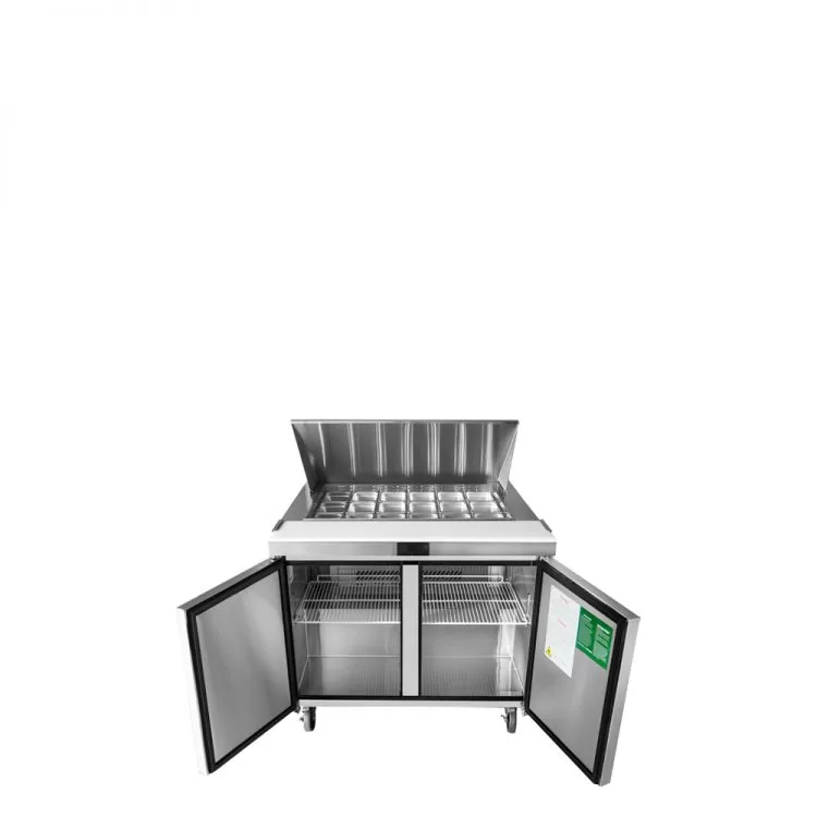 48'' Mega top Sandwich Prep. Table with 18 S/S Pans - Image 3