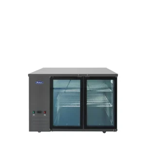 48" Back Bar Cooler w/ Glass Door Shallow Depth (Black Exterior)